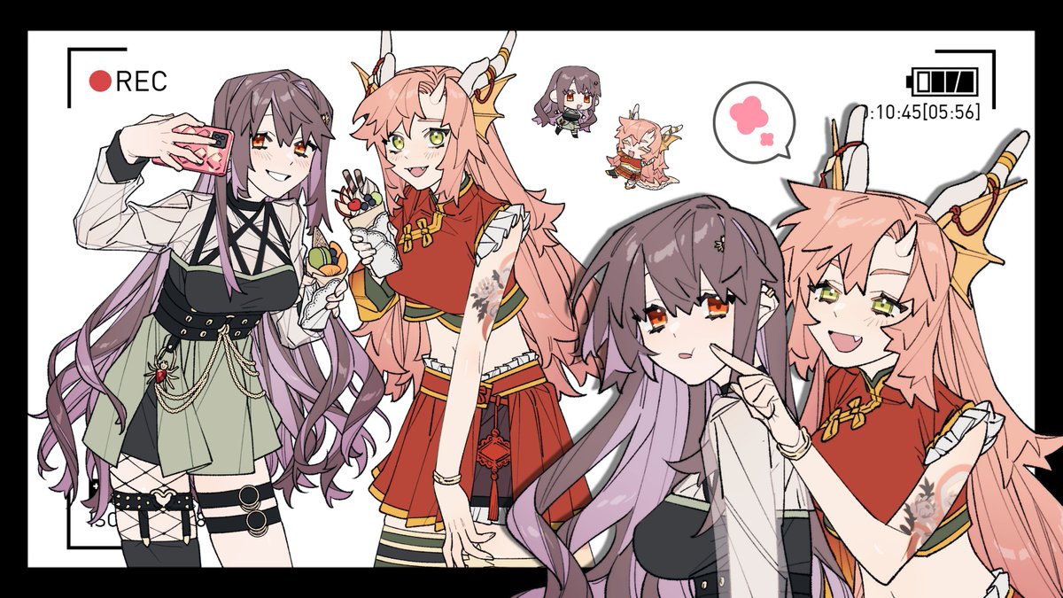 NagamiMugi's tweet photo. we're on a date!! 
🎨: @/03s04ru
#Vtuber #mugiART #AoyamART https://t.co/TdHZ7lQ2tS