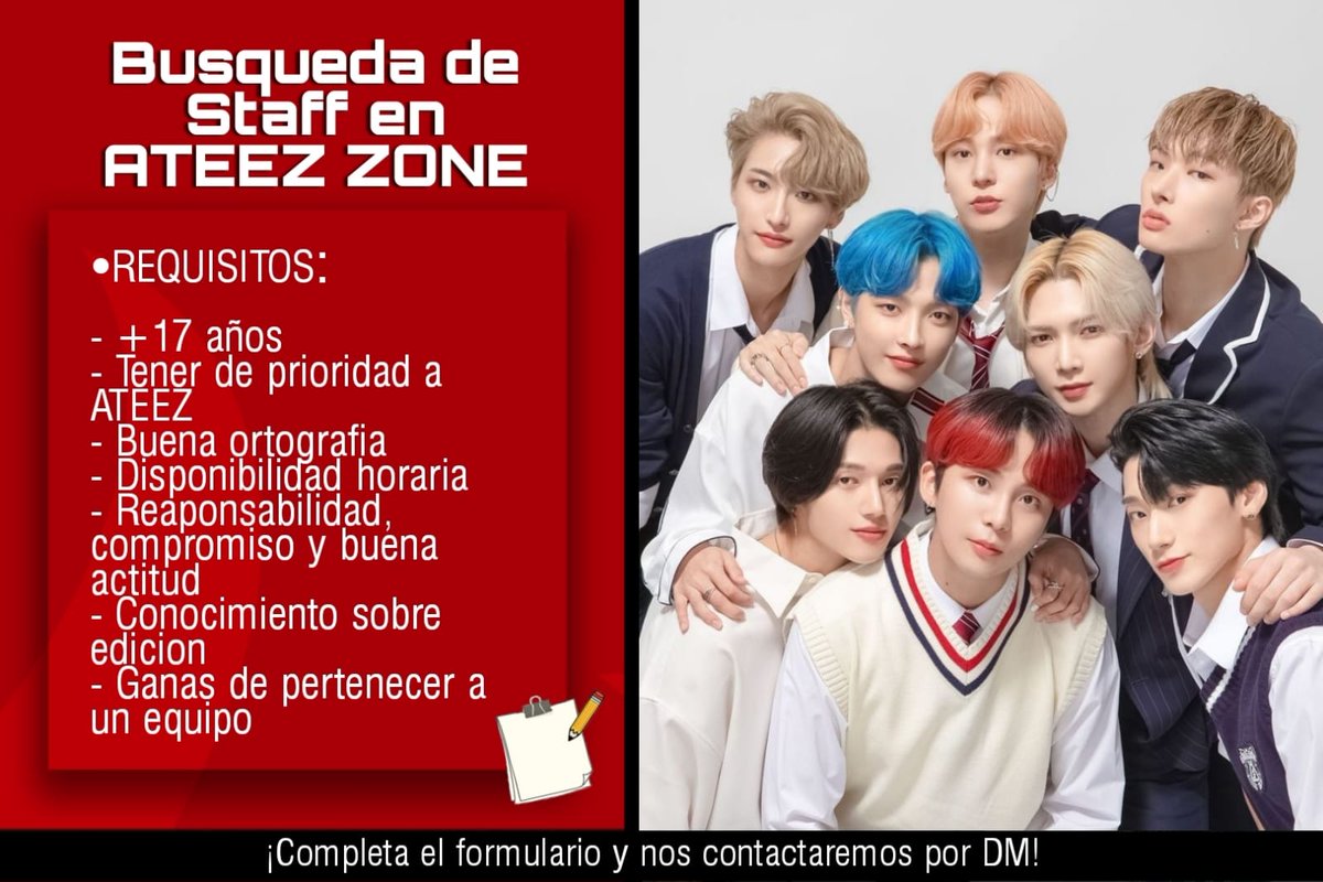 ATINYprotect8's tweet photo. [📢] COMUNICADO

¡ATINY! ¿Te gustaría formar parte de ATEEZ ZONE?

Nos encontramos en búsqueda de STAFF, por si estás interesado puedes llenar el formulario que te dejamos en el link de abajo ⬇️

Te esperamos y te agradeceríamos la difusión! ❤️

#ATEEZ #에이티즈 @ATEEZofficial https://t.co/SJOa8lAXGh