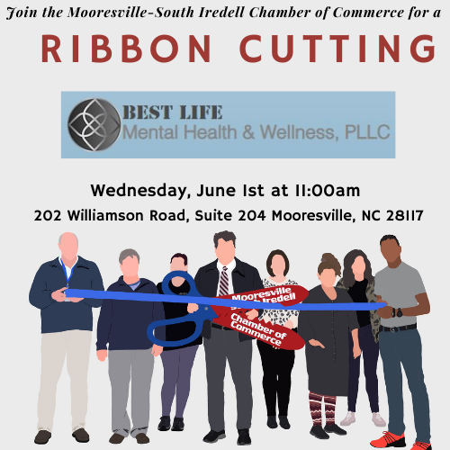 Join us for a Ribbon Cutting to celebrate Best Life Mental Health!
.
.
.
#ribboncutting #mooresville #lakenorman #marketing #advertising #grandopening #chamberofcommerce #networking #supportlocalbusiness #smallbusiness