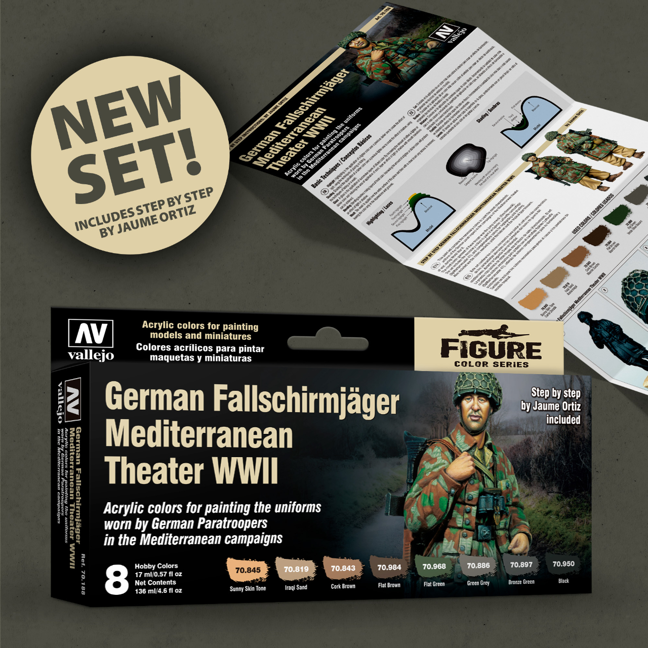  WWII German Model Color Paint Set by Vallejo Acrylics