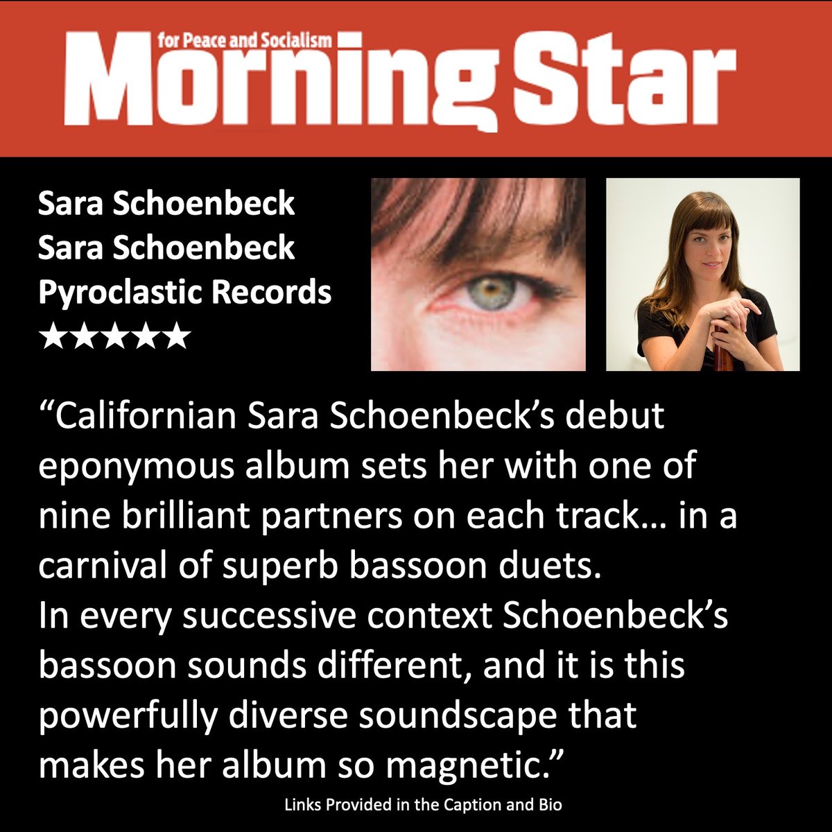 '...Schoenbeck’s notes have risen from the earth, with their depth and subterranean power, full of raw, smouldering and emotive fire.' - @m_star_online morningstaronline.co.uk/article/c/albu…