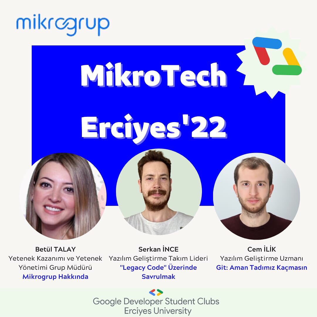 gdscerciyes's tweet photo. Mikrogrup ekibiyle birlikte yeni teknolojiler, sektöre ve şirket süreçlerine dair konuşacağımız MikroTech Erciyes’22 yüz yüze etkinlik ile karşınızdayız. Etkinlik aralarında olacak kahootlar ile 500₺'lik Trendyol kuponu verilecektir. 
Tarih:26 Mayıs 11:30
https://t.co/5gpBkSXgHx https://t.co/E2VFpggZB5