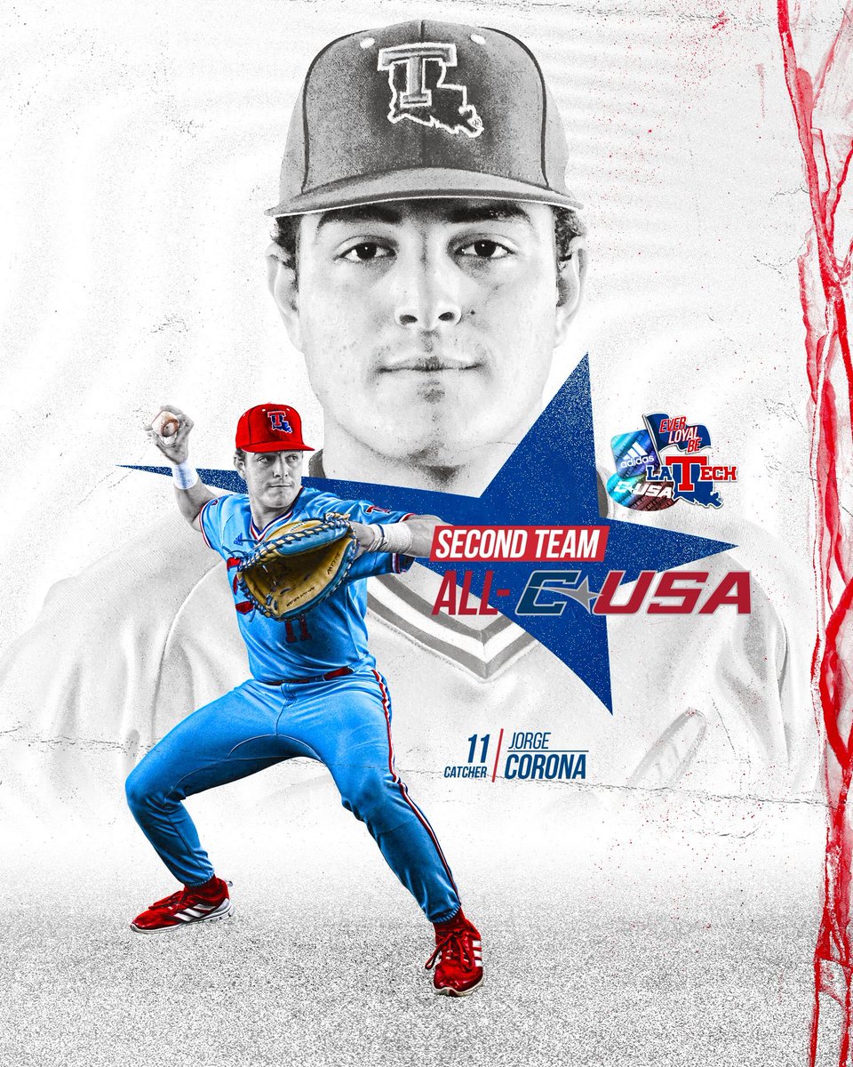 LATechBSB's tweet photo. Three more Bulldogs earn Second-Team honors ‼️

⚾️ Jorge Corona
⚾️ Cade Gibson
⚾️ Ryan Harland

#JunkyardDogs | #EverLoyalBe https://t.co/VdossErpEz