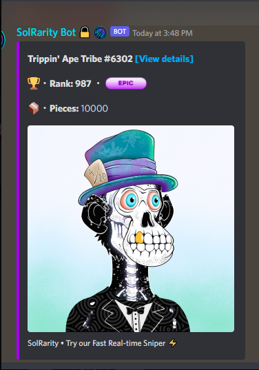 NemesisDotIO's tweet photo. TRIPPIN' APE TRIBE COOKOUT! 🔥🔥🔥

With less than 50 users running Nemesis, we were able to take over 10% of the Public Trippin' Ape Tribe drop...

Stop sleeping on the only NFT bot you'll ever need! 💥

**Not all NFTs purchased are showcased.** https://t.co/aKFOedLxFh