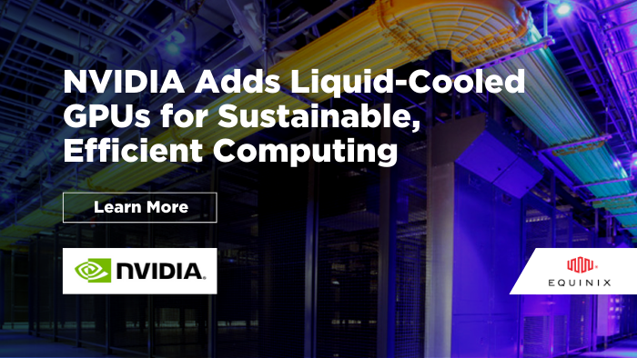 Equinix's tweet photo. Check out this @nvidia blog post and learn how NVIDIA and #Equinix are working together to leverage liquid-cooling technology to pursue advanced performance and energy efficiency in the data center. https://t.co/54Fd8ak7uZ https://t.co/3WluXcZJrE