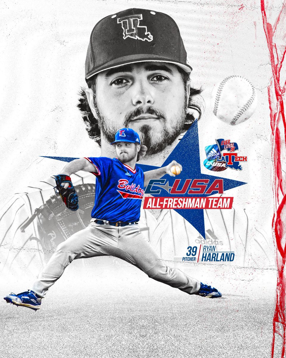 LATechBSB's tweet photo. Left-hander Ryan Harland makes the C-USA All-Freshman Team!

Big time, @ryan_23h. 

#JunkyardDogs | #EverLoyalBe https://t.co/rMQsjCtOxg