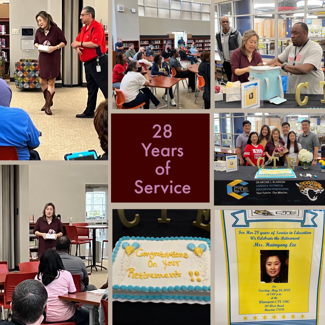 BlansonCTEHS's tweet photo. Congratulations on your retirement, Mrs. Lee! #BlansonBold #BlansonGold #BlansonReady  #BlansonProud  #MakeItMatterMakeItHappen @BenIbarraCTE  @AldineISD @AldineCTE https://t.co/r9z4NRBojs