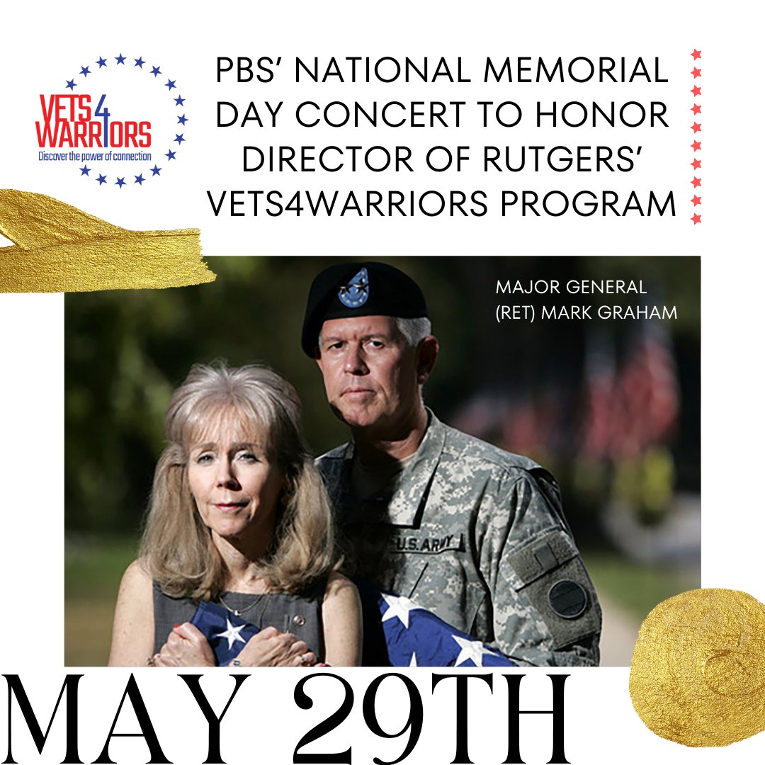 Vets4Warriors's tweet photo. Rutgers just released this article! "PBS’ National Memorial Day Concert to Honor Director of Rutgers’ Vets4Warriors Program"

Read it here! https://t.co/jzWzUPO40y

#V4W #V4W10 #vets4warriors #vets4warriors #veterans #discoverthepowerofconnection  #nationalmemorialdayconcert https://t.co/HhrUwT4YFv