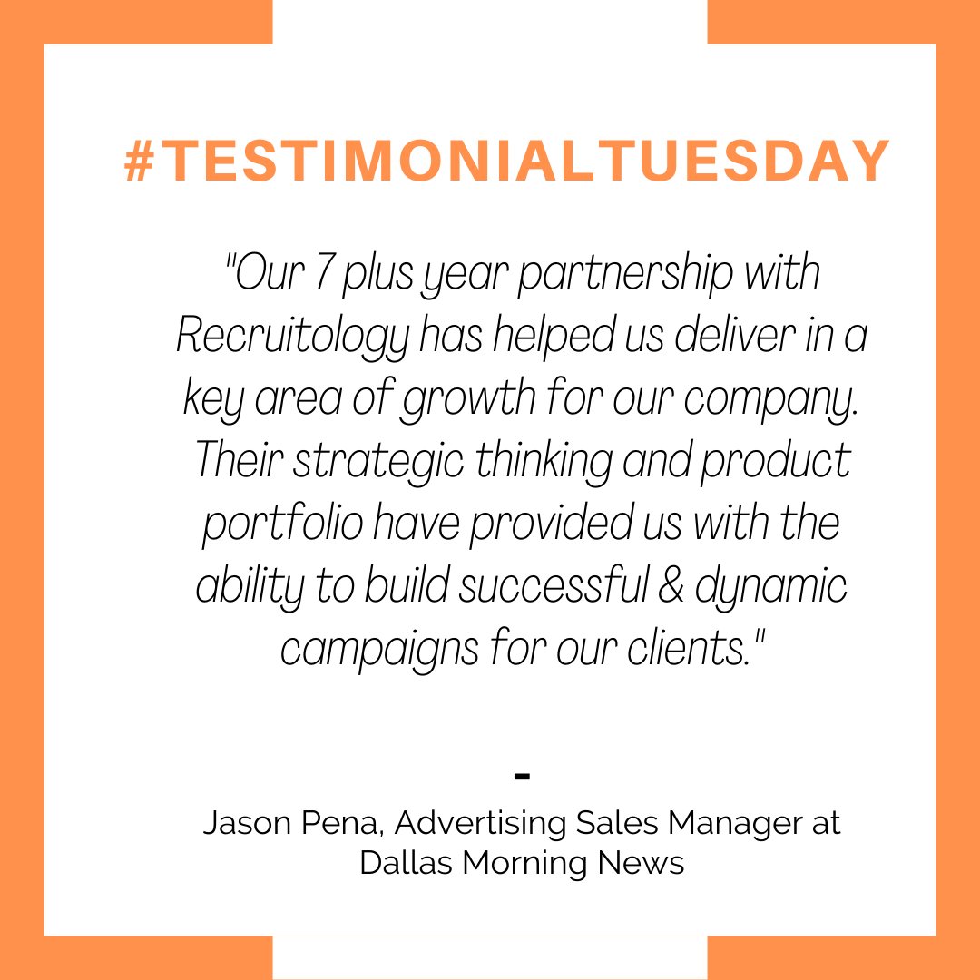 Thank you to our partners! We love getting their feedback! #TestimonialTuesday