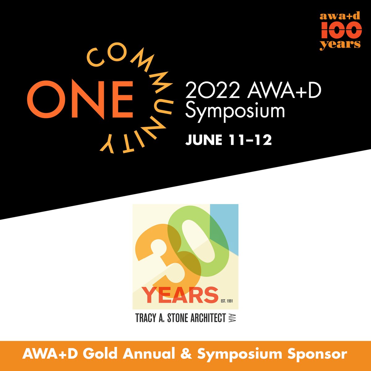 TracyAStone's tweet photo. We are proud to be a sponsor of @AWAplusD’s 2022 Symposium on June 11-12 and to be part of the #OneCommunity that makes our profession great. Learn more about the stellar lineup of speakers and tours offered during this #centennial year event at https://t.co/N9XwADmth6.

#AWAD https://t.co/aFmYkdYyEx
