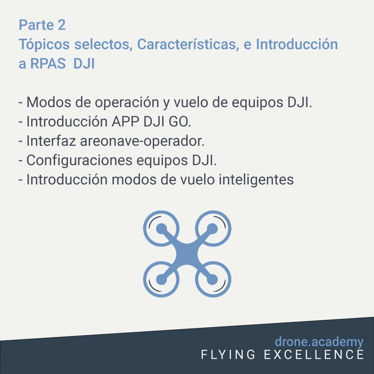 DronesAcademy's tweet photo. ¿Qué es lo que veremos en nuestro #Curso de Vuelo de #Drones? ¡Aquí el temario! 🚀

#droneacademy #dji #clases #cdmx #gdl https://t.co/pq7lgL25SG