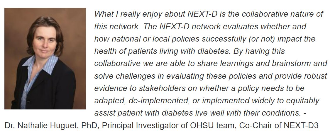 nextd_network's tweet photo. Principal Investigator of the @ohsufamilymed team and #NEXTD Co-Chair Nathalie Huguet shares why they are excited to be part of the 3rd iteration of the NEXT-D network https://t.co/m8xTDwsTI0 https://t.co/R2AFkTTvHf