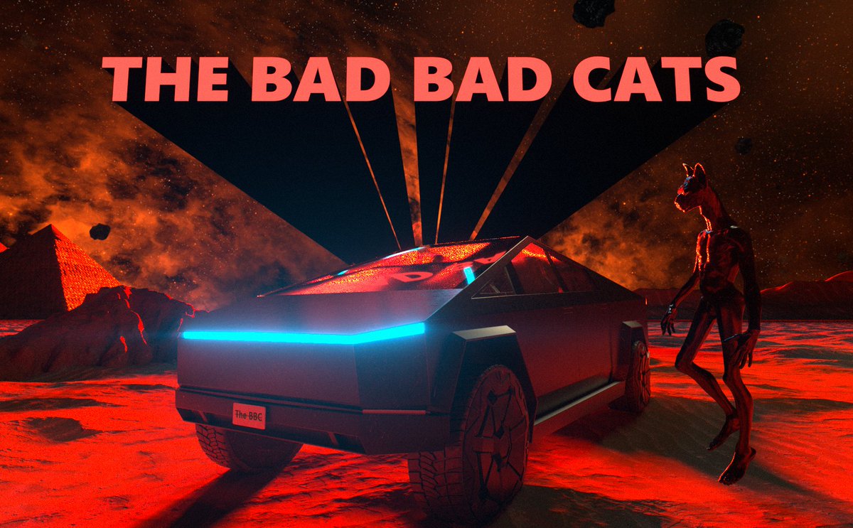 Bad Bad Cats ✖️ Bad Bad Vehicle 🚘 

We are giving away one Tesla Cybertruck!

To participate:

1. Join discord discord.gg/9XJK9xygP9

2. In #general chat say “wen bad bad Tesla” 

3. Tag 3 NFT friends and RT

All rules are specified in the discord’s #giveaway channel.