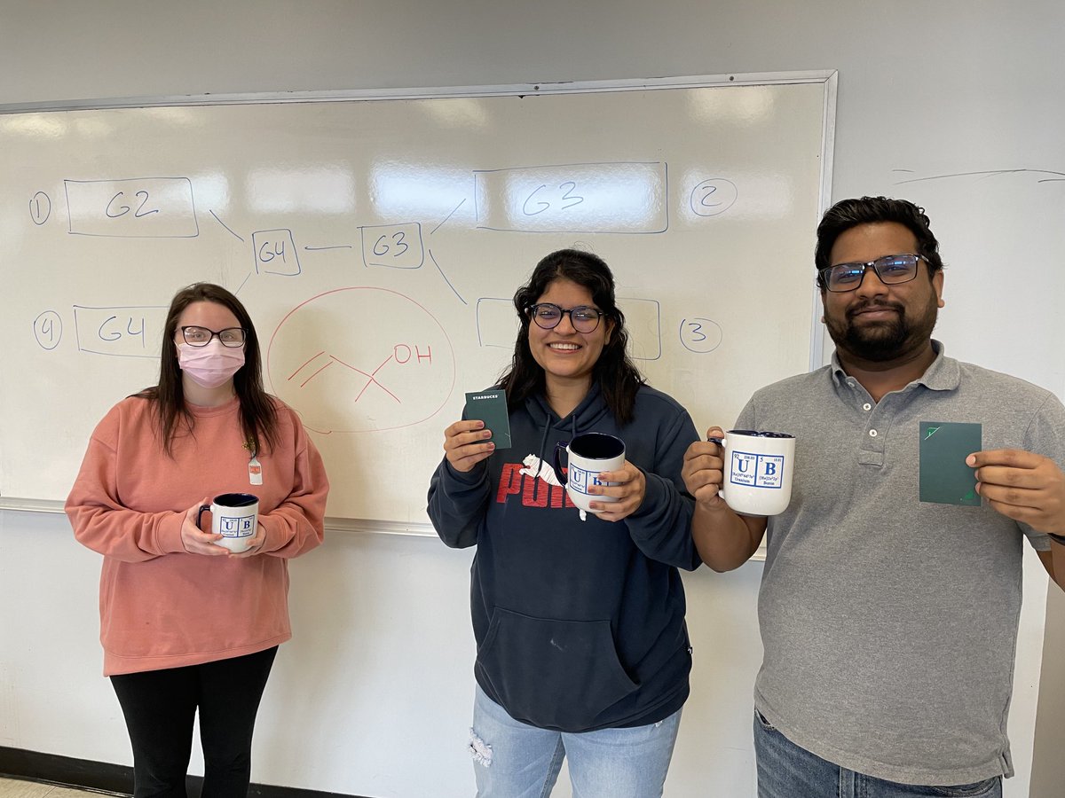Congrats to Alexis, Richi, and Vihanga, the winners of CHE 522 NMR Problem Solving Competition! ⁦@UBChemistry⁩