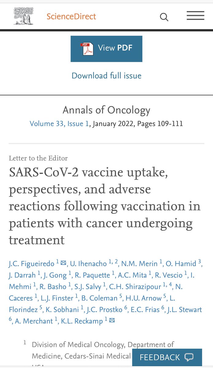 jgong15's tweet photo. Top 10 accruing #hemonc faculty @DrHendifar @CedarsSinai of ongoing @NIH #NCI funded #SeroNet #CORALE study on  #COVID19 in pts w/cancer led by @JCFigueiredoPhD and @CSCancerCare Division Director @ReckampK some recent publications in @Annals_Oncology and #CancerRes @CR_AACR https://t.co/IIQ7Srwcsh