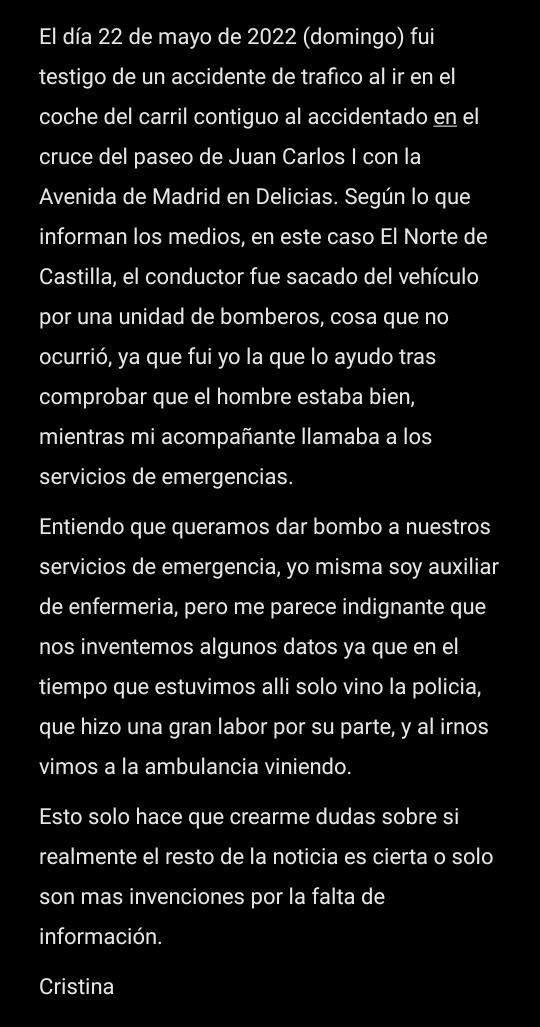 Cristynya's tweet photo. No quiero gloria, pero necesito expresar mi disconformidad con la falta de información veraz en el @nortecastilla al respecto de una noticia que yo misma he vivido🤦🏻‍♀️ https://t.co/EyEdYMU2dU