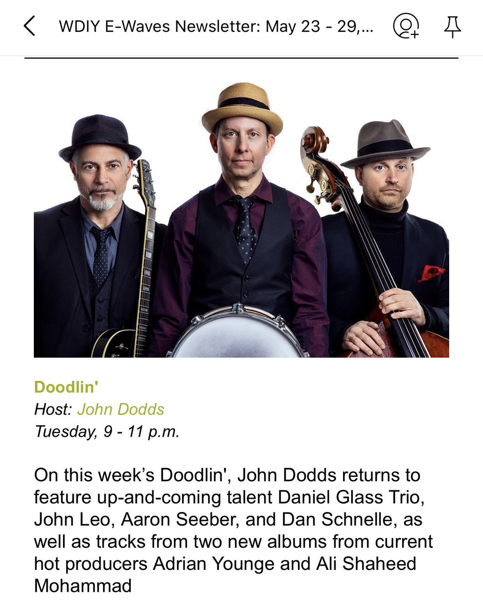 The best in new jazz tonight at 9.00 pm EST on wdiy 88.1 fm Lehigh Valley wdiy.org and WDIY app #newjazz #jazz #jazzradio