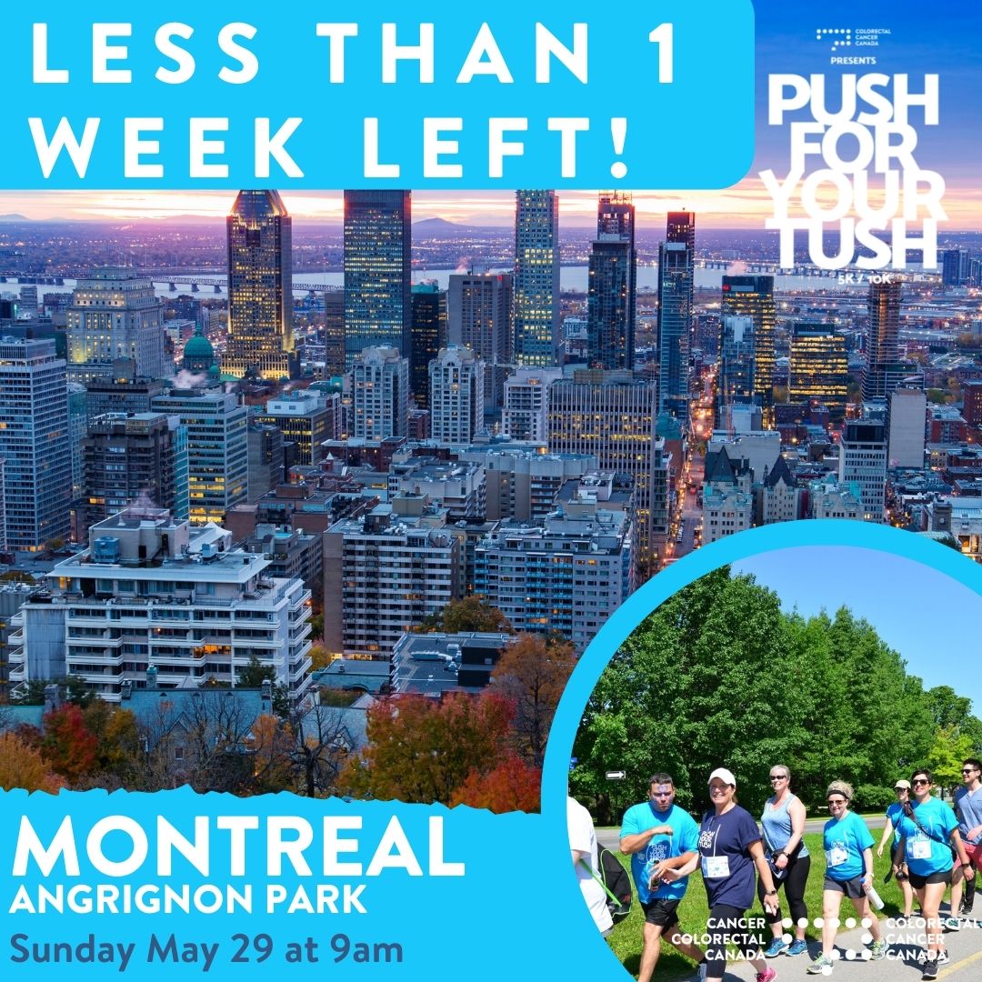 coloncanada's tweet photo. Less than 1 week left to register for the #PushForYourTush event in Montreal! Join us this Sunday at 9am, May 29 at Angrignon Park to kick off our first Push For Your Tush 5K/10K Walk/Run event of the season. 

For more info, please visit https://t.co/1v5rf8HD0l https://t.co/KT763Nj1xx