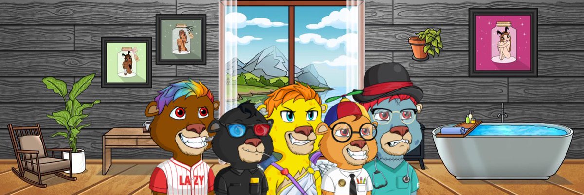 🎉🦁FINALLY PART OF THE PRIDE!🦁🎉

Hello to all kings &amp; queens from my crew 🦁👑💘 #ROAR <a href="/LazyLionsNFT/">Lazy Lions 👑</a> #LazyCubs 

(Maybe I should introduce myself to <a href="/LLRedShirtFC/">LL RED SHIRT FC</a> to convince them of my skills 😉⚽️)