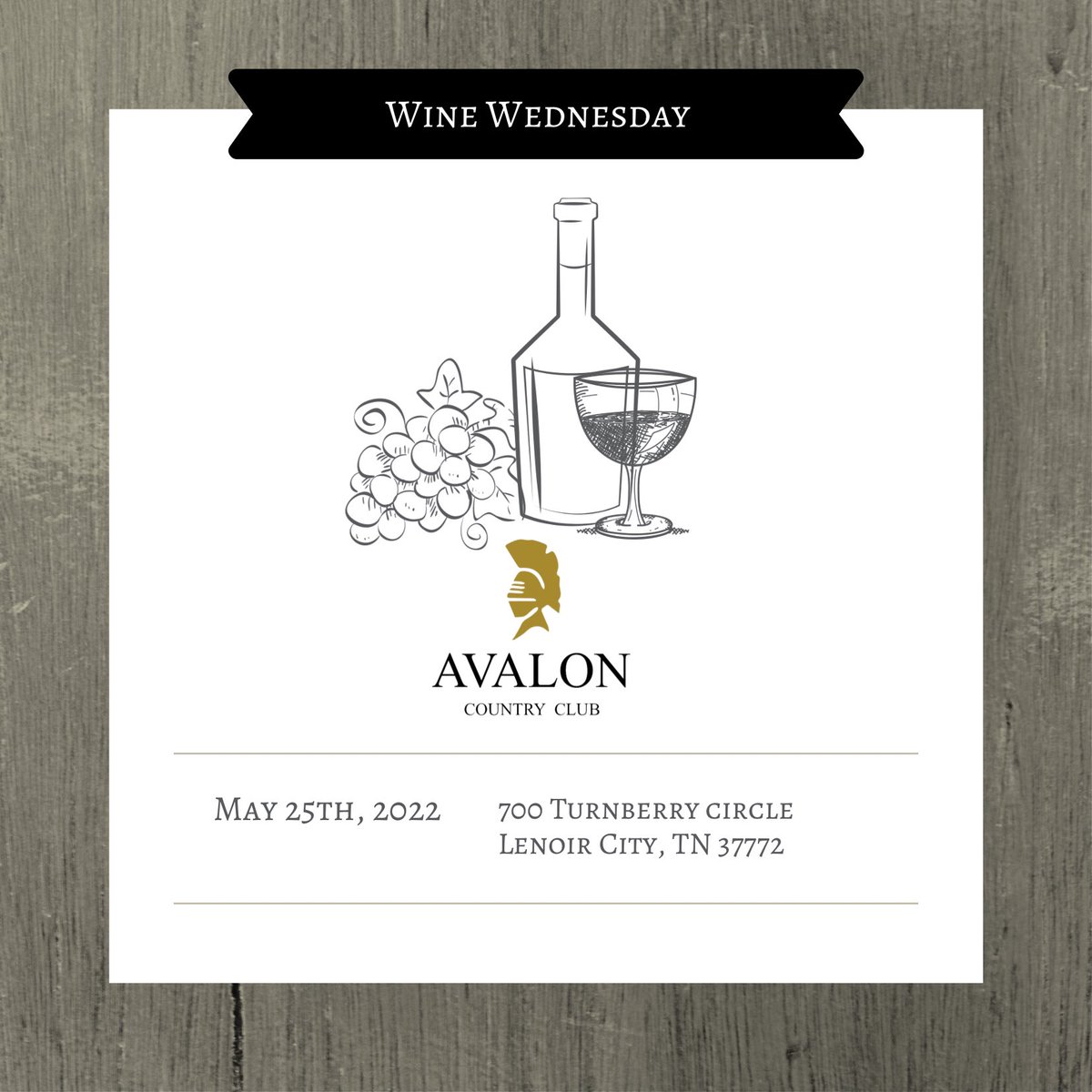 Join us for wine Wednesday tomorrow!