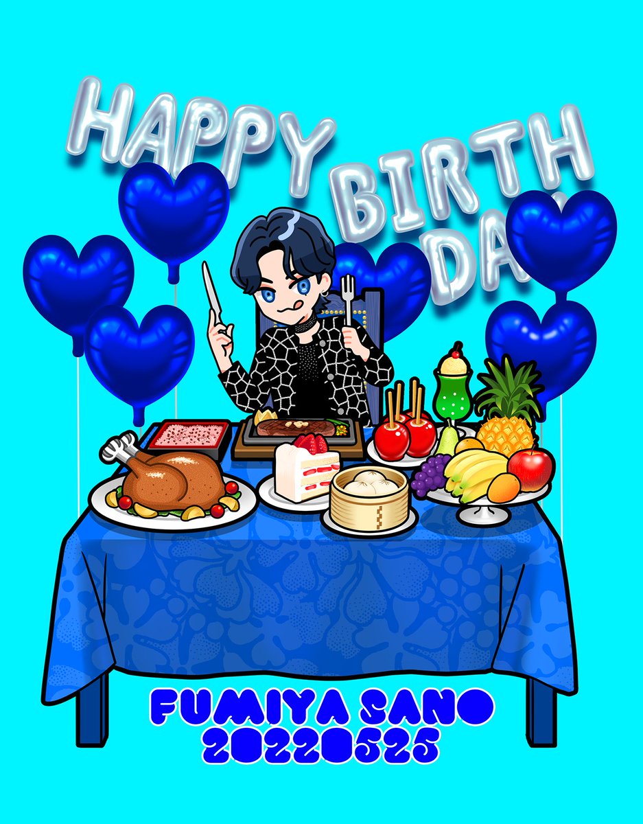 ReBlueback's tweet photo. お誕生日おめでとうございます
おいしいものいっぱいたべてください
#HappyFumiyaDay2022
#過去も未来も25歳の佐野文哉も全部愛してます 
#OWVfanart https://t.co/kLs6Dl3mav