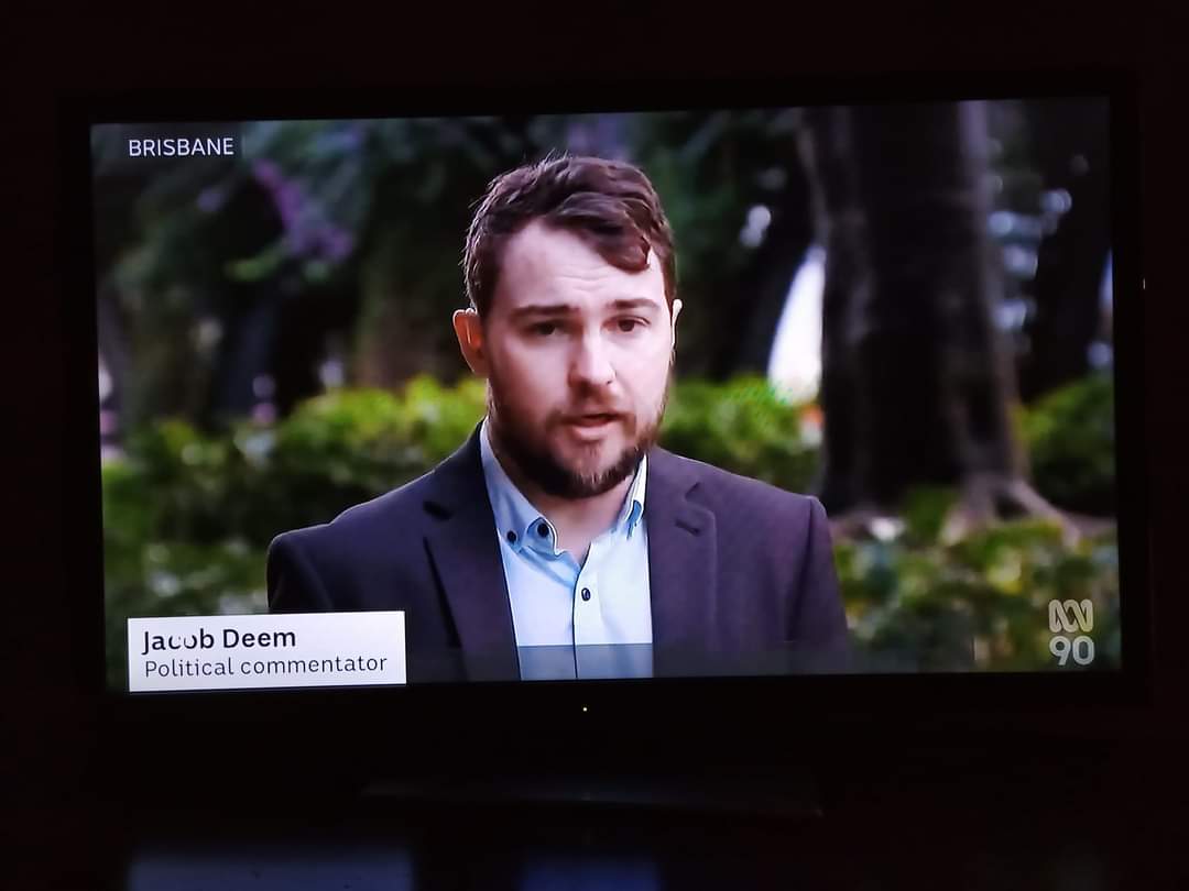 JacobDeem24's tweet photo. I've had a blast doing lots of election media over the past few weeks, but the highlight has been making it onto the 7pm news last night @CQUniSBL @CquLaw  #ecrchat https://t.co/q2uwVp8VOA