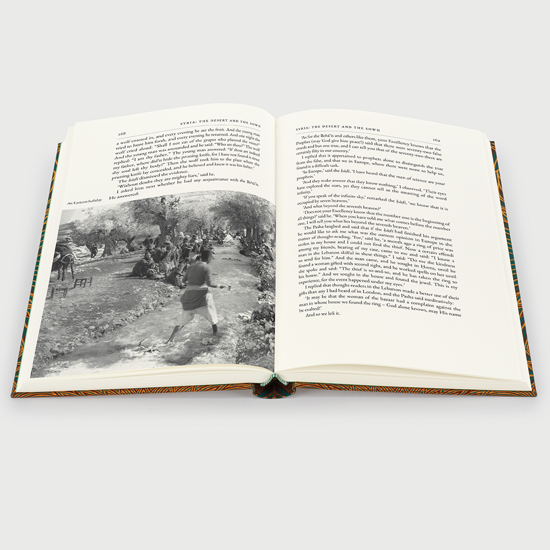 Syria: The Desert and the Sown by Gertrude Bell is new in our Summer Collection. This edition does justice to Bell's pioneering text with a vast fold-out map of her route, stunning cover designs by <a href="/YehrinTong/">Yehrin Tong</a>, and new introduction by <a href="/nouraddouha/">Dawn Chatty</a>. foliosociety.com/syria.html