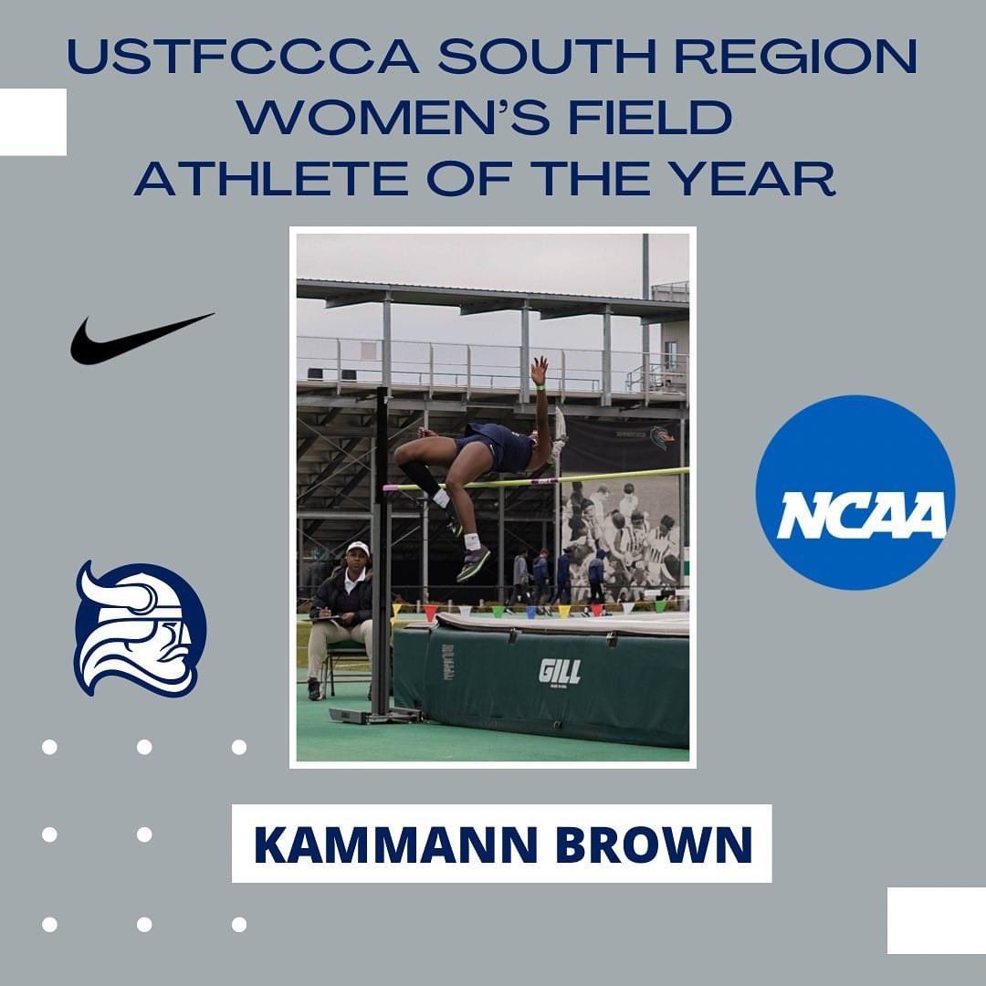 The honors for SR Jumper, Kammann Brown, keep coming in! Congrats on being named @USTFCCCA South Region Field Athlete of the Year! 👏👏👏#WeAllRow #BattleBerry