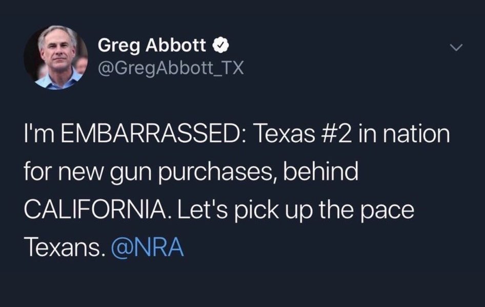 Maargoed, dit is dus dezelfde gouverneur van Texas. Die lui willen dit gewoon.