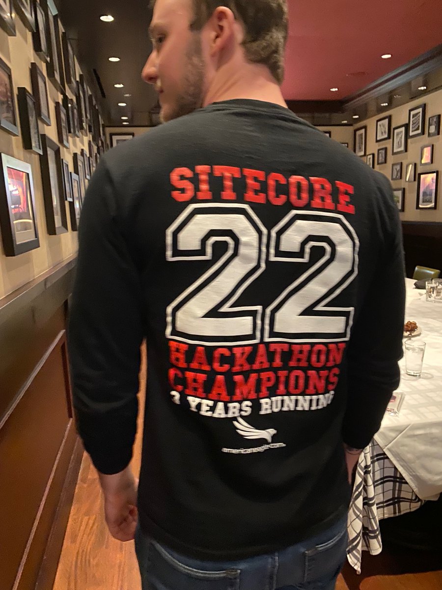 _Americaneagle's tweet photo. https://t.co/FuzjFAme4X celebrates a victory lunch with the champions (HardcoreSitecore), as well as all of our colleagues who participated, in the 2022 @Sitecore Hackathon. Trophies won, now three years running - congrats team!
#SitecoreHackathon https://t.co/RDsC1U4ltS