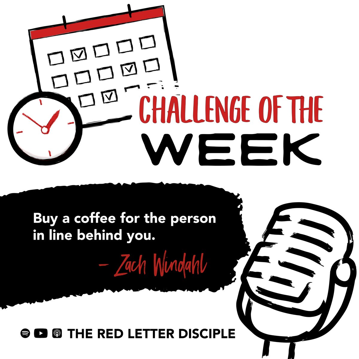 RLC_40's tweet photo. Challenging challenge for you this week! Given by Zach Windahl on the freshly released Red Letter Disciple podcast! 
If you haven't heard it make sure you download the podcast on your favourite platform! (Apple Podcasts, Spotify, Youtube, or our Website!) 

#Redletterdisciple https://t.co/tkXxWiRsfW