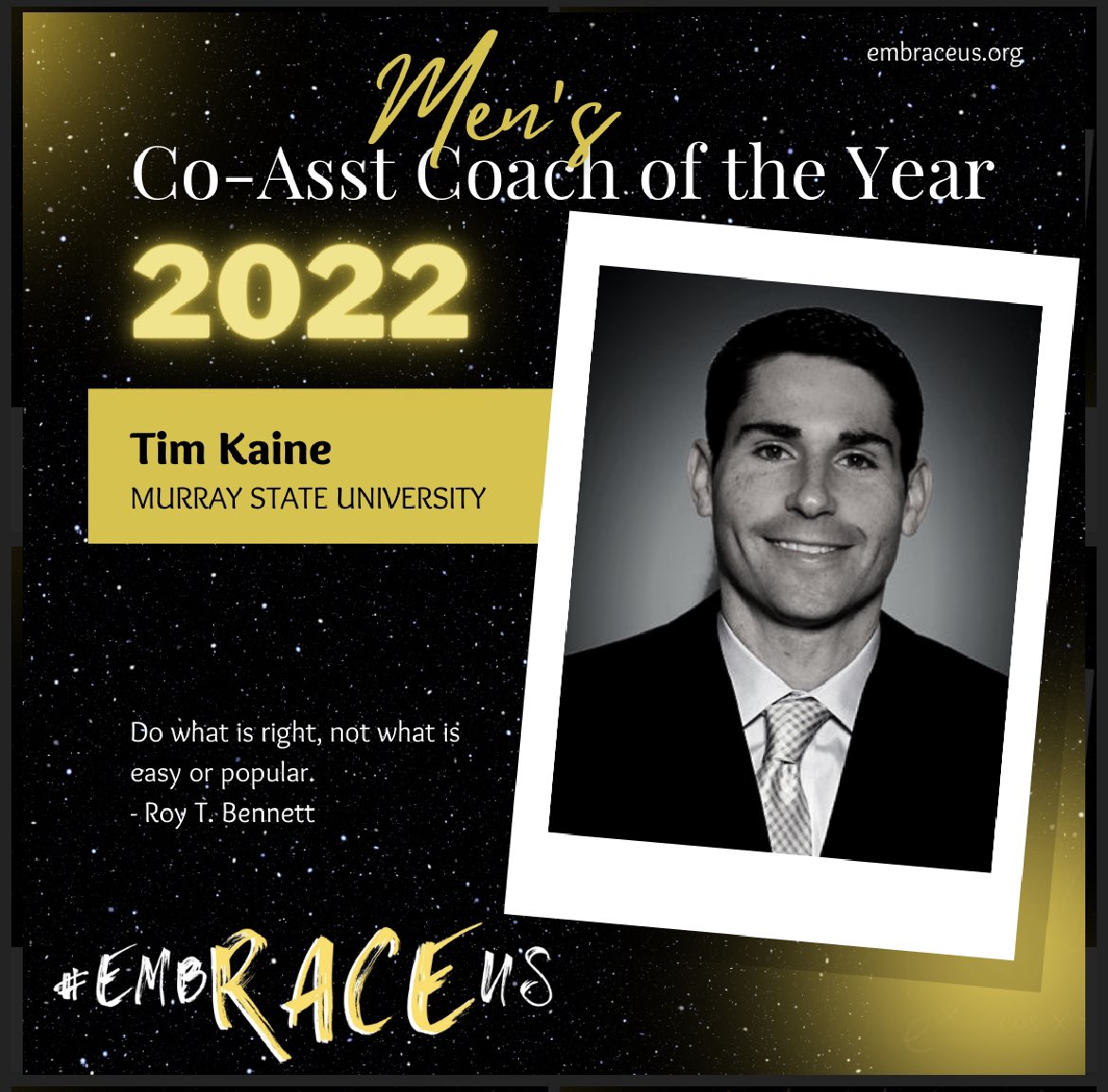embRACEus1's tweet photo. Our 2022 @embRACEus1 Co-Asst Coaches of the Year are @CoachTKAINE , @CoachCLong & @CoachJMWilson . They are some of the Best in the Country & we are proud to have them part of our family.
🟡⚫️🟡🔥 https://t.co/IrJ8etGtSV