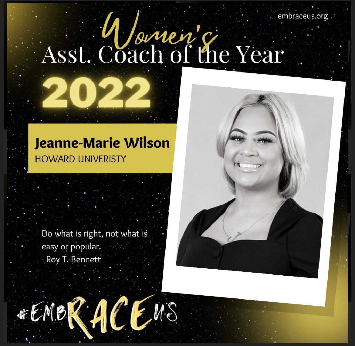embRACEus1's tweet photo. Our 2022 @embRACEus1 Co-Asst Coaches of the Year are @CoachTKAINE , @CoachCLong & @CoachJMWilson . They are some of the Best in the Country & we are proud to have them part of our family.
🟡⚫️🟡🔥 https://t.co/IrJ8etGtSV