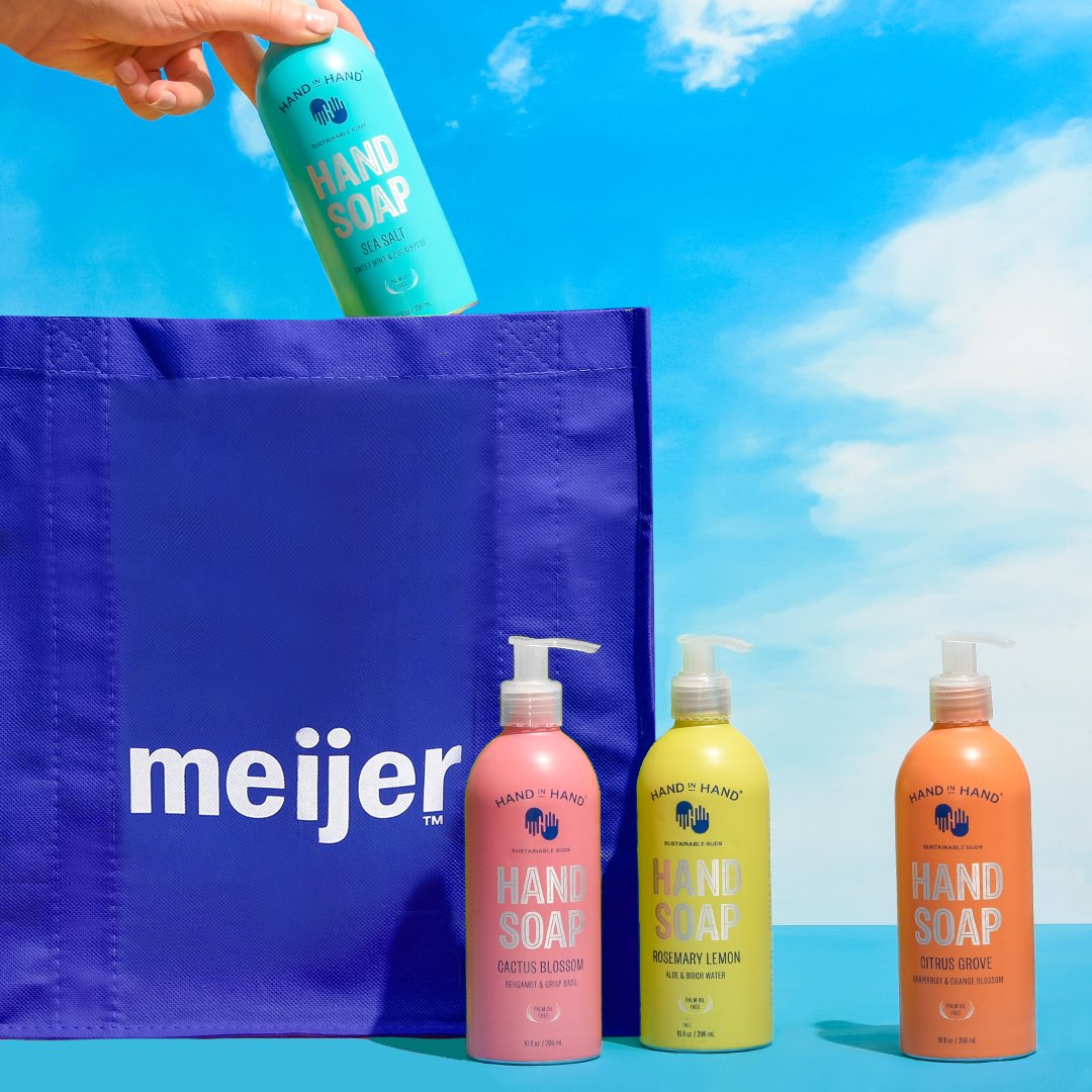Hello, discounts! Get $1.50 off our liquid hand soaps at @meijerstores through 6/4 🧡 Visit handinhandsoap.com/pages/store-fi… to find us in a Meijer location near you! #handinhandsoap #handsoap #meijer
