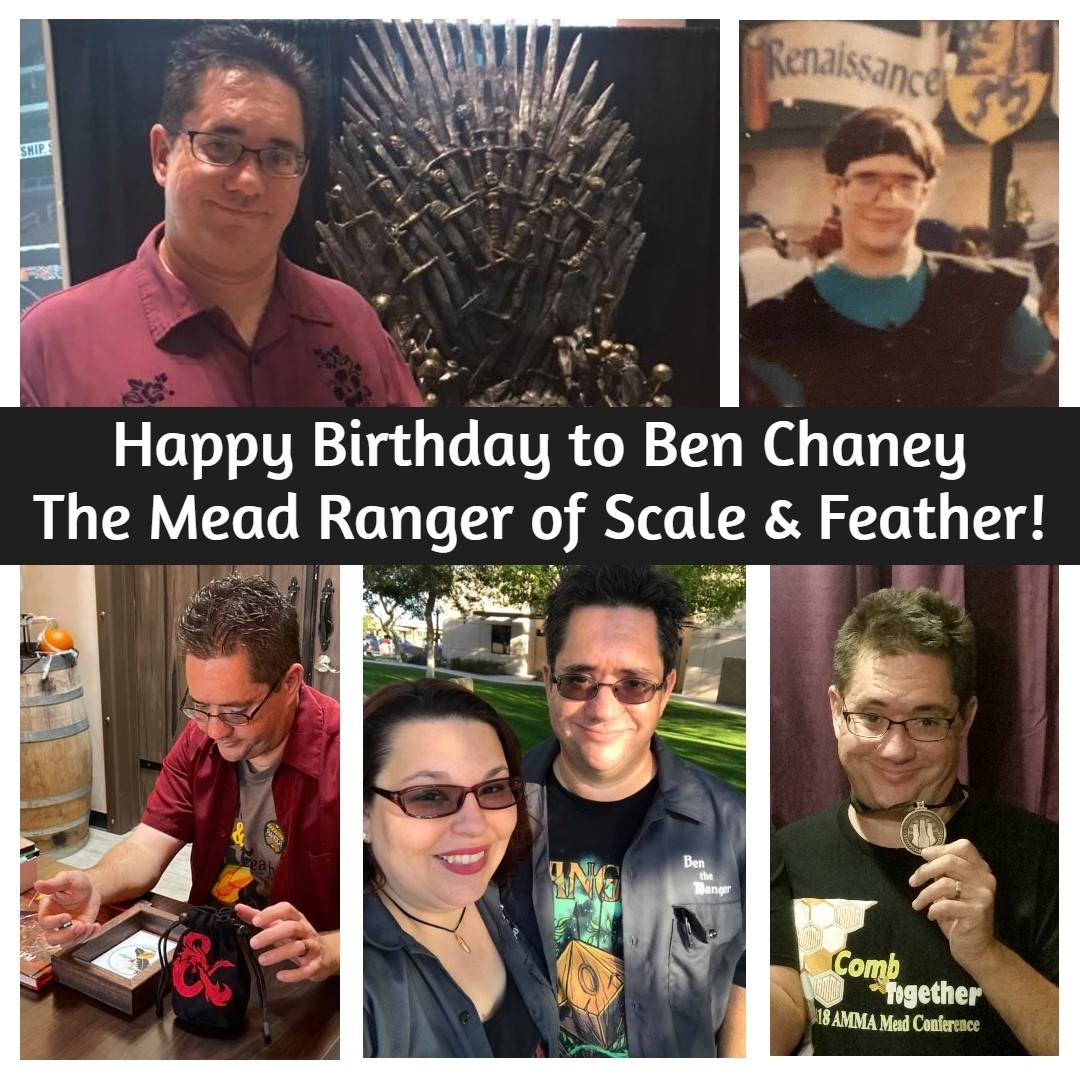 SnFMeadery's tweet photo. The Mead Ranger, one of the three owners of S&F, has aged like a fine mead today!
From all of us, we hope your birthday is full of joy and excitement. Wish our Mead Maker the best today!
Happy Birthday Ben!
#scaleandfeather #meadranger #happybirthday #agedlikeafinemead https://t.co/2KwFjBJ6qS