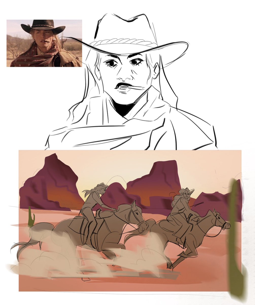 tuesdie_'s tweet photo. Hey Twitter, I still don’t know how you work. Here are some cowboy sketches 
#sketch #art #cowboy #drawing #procreate https://t.co/hrvzp2J1rP