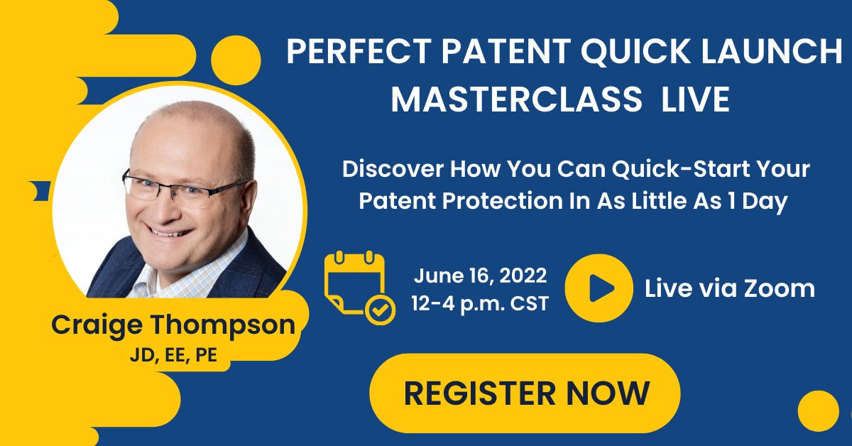 Craige_Thompson's tweet photo. Discover How You Can Safely Sell, Test, Talk About, or Hire a Team to Monetize Your Invention!

Register Here:  https://t.co/OQ7DpN6E2p

This Live VIP webinar event will be held via Zoom on Thursday, June 16, 2022, from 12:00 p.m. CST to 4:00 p.m. CST. https://t.co/SsHbmvtf8r