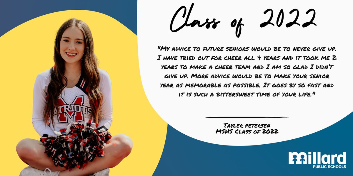 MillardPS's tweet image. Tayler Petersen is thankful for the counselors and teachers that pushed her to succeed. She says being involved in extracurricular activities gave her the motivation to do well in school. After graduation, Tayler plans on going to a missionary school in Kona, Hawaii. #MPS22Grad
