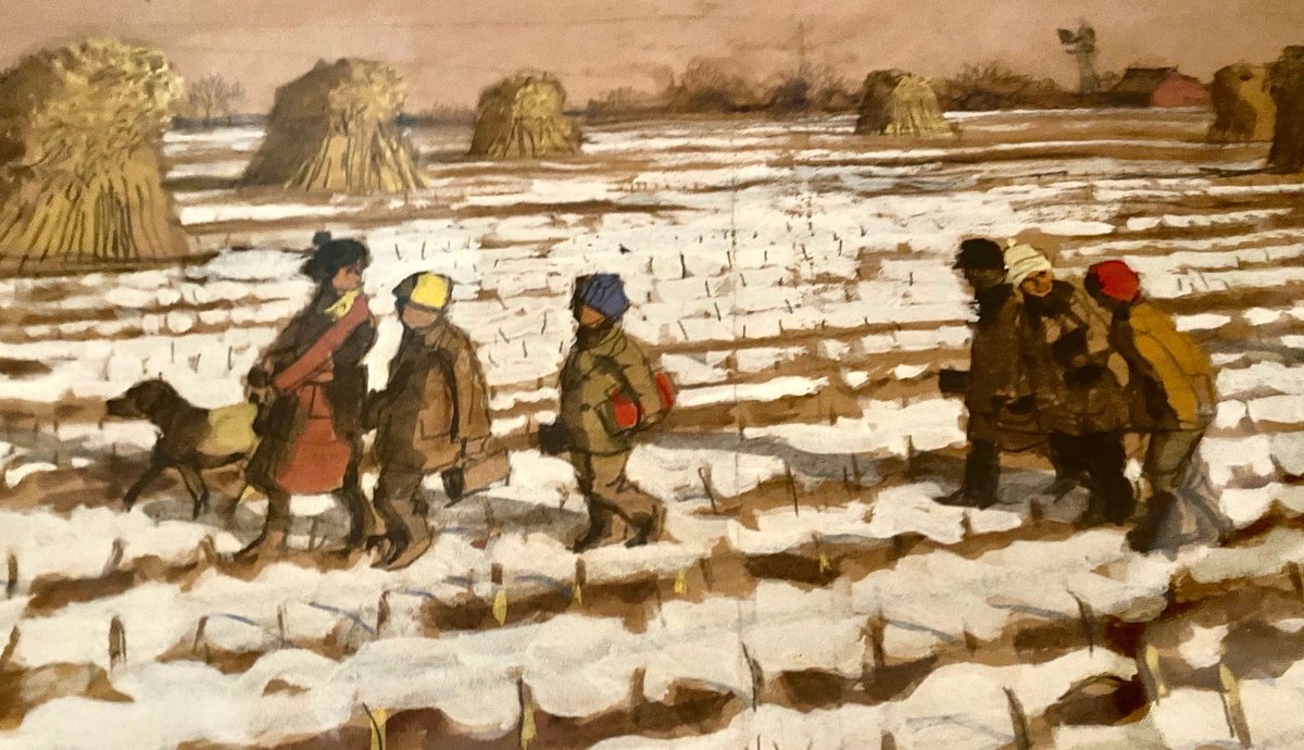 AlbrechtKemper's tweet photo. @mikebracciano Reminds us of John Falter's painting of schoolchildren trudging back home through the fields ❄️ https://t.co/8idBzgNmDY