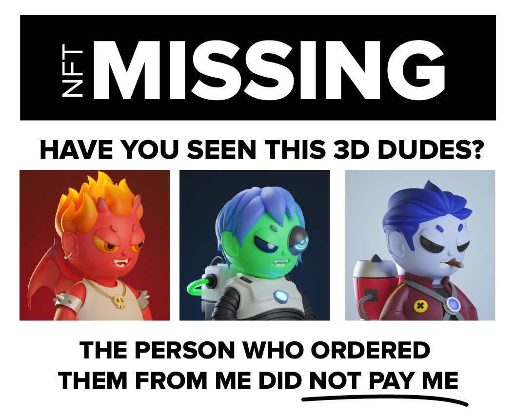 iskitkek's tweet photo. Just be careful❤️, maybe these 3d guys are SCAM now.

What am I going to do?🤔
I will create a collection of unique characters based on TRUE STORY😂
Oh, yes these three will be there too
#NFTCommunity #nft https://t.co/BppknuN976