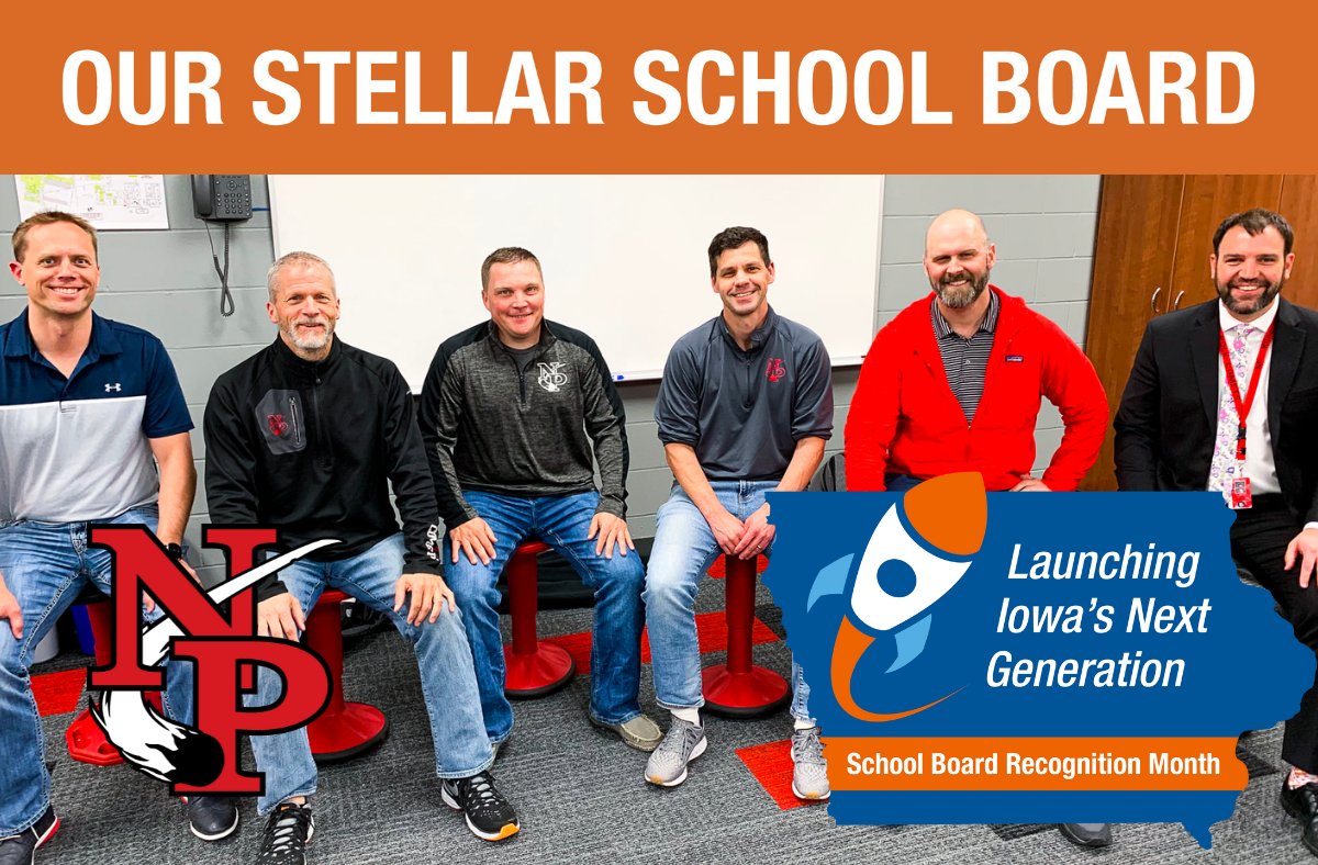 Every May is #SchoolBoardRecognitionMonth in Iowa. Thank you to our School Board members who dedicate so much to benefit all students, our district, and the community. Help us #CelebrateIASchoolBoards and say thanks to these five! #ProudToBeNP
