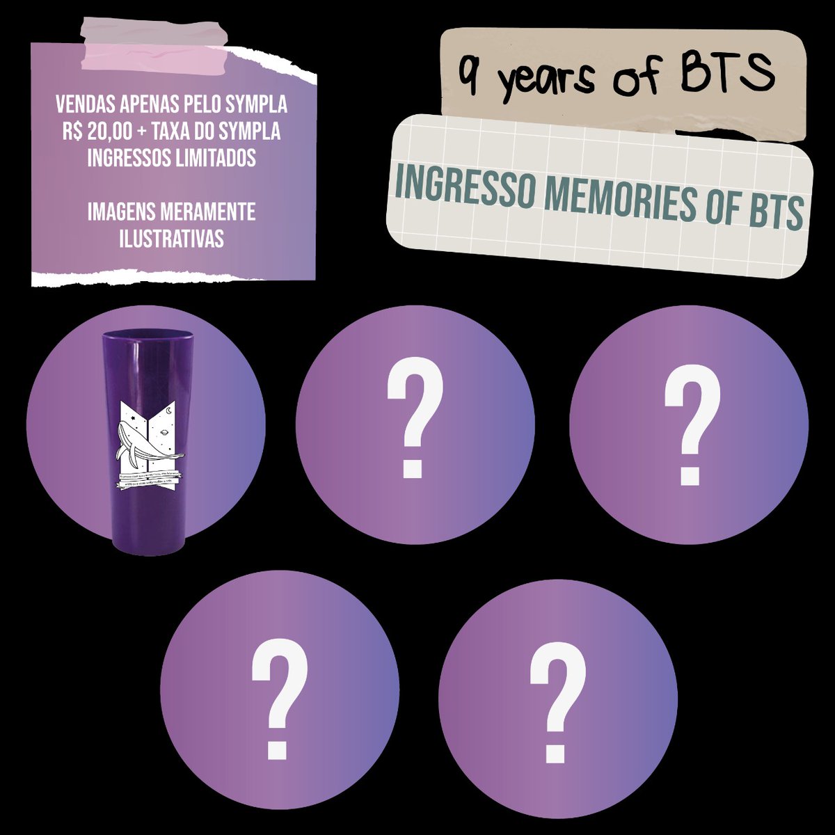 DreamsEEvents's tweet photo. Boa noite Armys! Venho trazer em primeira mão a arte do nosso copo!
A arte será em dourado em um lindo copo roxo! E claro... Não podíamos deixar de fora Life goes on 😍🥺💜💜
Corram que ainda tem ingresso disponível 😍
@BTS_twt #9yearsofbts https://t.co/cWGqn0eESQ