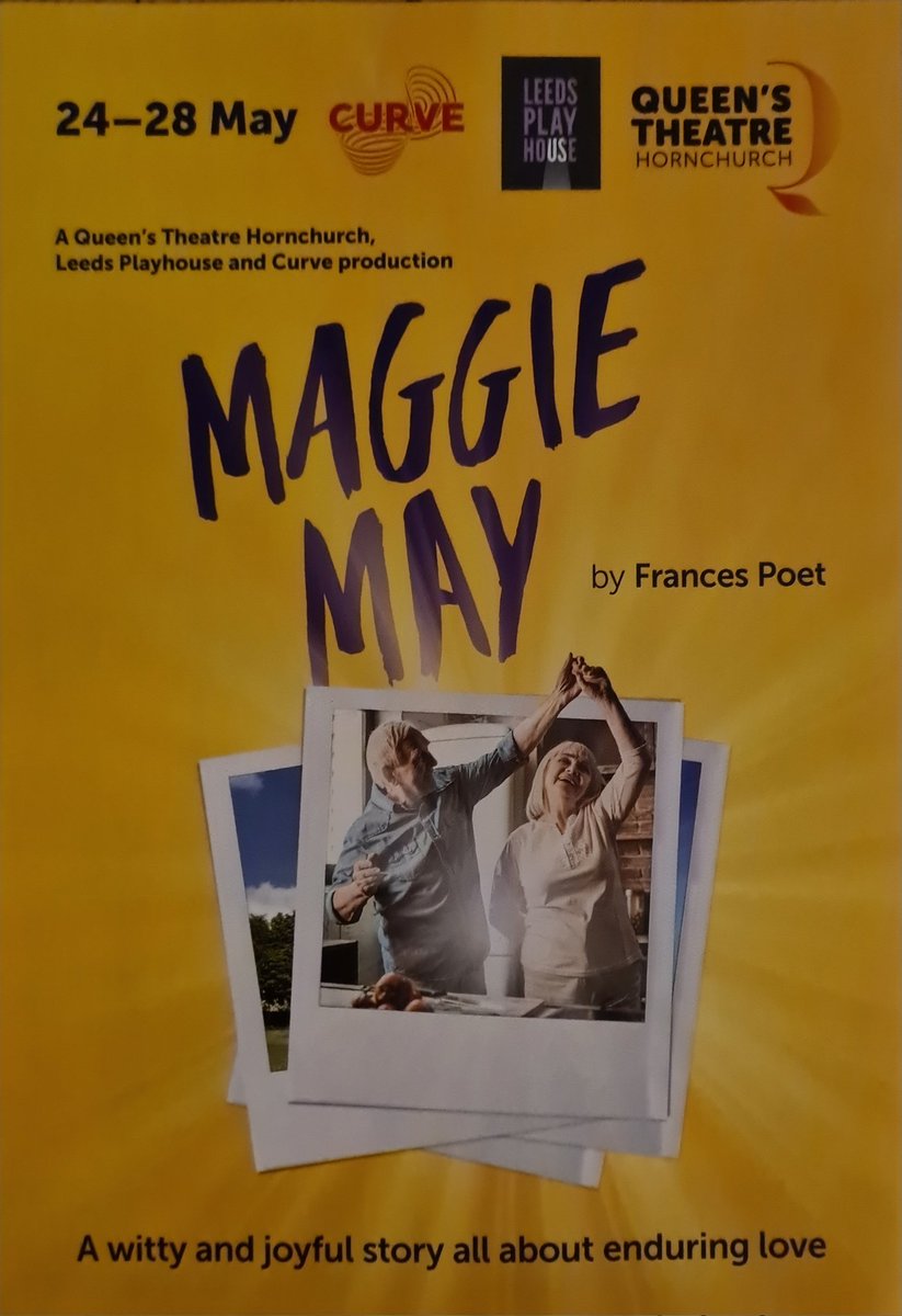 Maggie May: An enduring love story, beautifully portrayed by an outstanding cast. 
Eithne Browne was incredible. 
The reality of a dementia journey, make a note to see it! <a href="/QueensTheatreH/">Queen's Theatre Hornchurch</a> by Saturday.
Thank you @francespoet <a href="/MaxineEFinch/">Maxine Finch</a> @ShireenFarkhoy and all.
<a href="/ELRAgeSpeaks/">AgeSpeaks Radio Show</a>