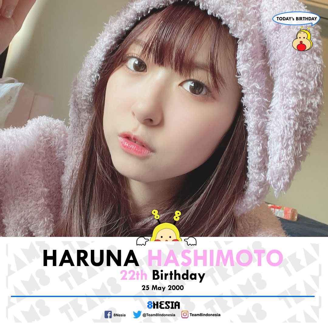 Team8Indonesia's tweet photo. Happy 22nd Birthday Haruna Hashimoto!
はるぴょんお誕生日おめでとうございます！
🎊🎉🎂🎁🐝🎀🐰🐇🎈✨😊

#AKB48 #Team8 #BirthdayToday #橋本陽菜 #橋本陽菜生誕祭 #橋本陽菜生誕祭2022 https://t.co/qseId3P5Es