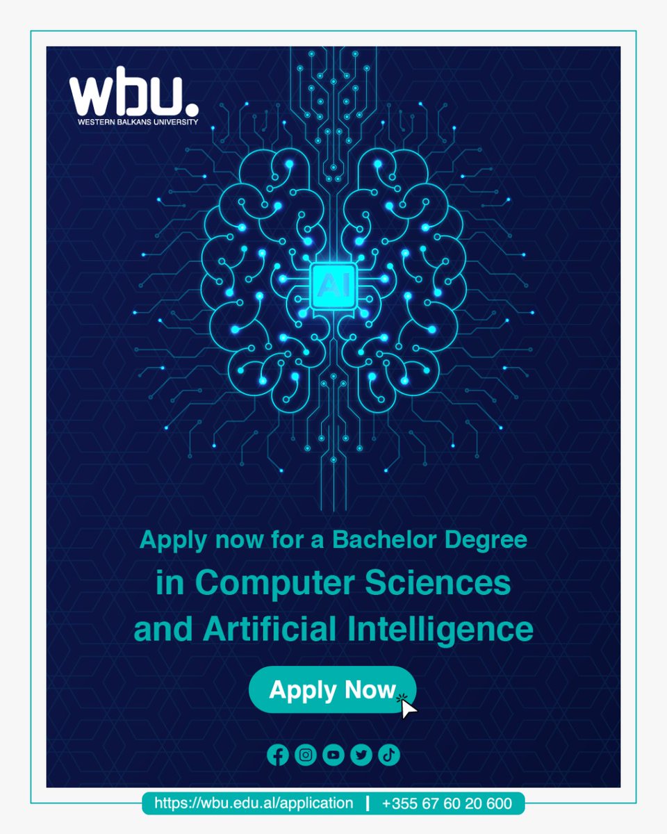 wbu2021's tweet photo. 🖥 The Bachelor in Computer Science and Artificial Intelligence is a top-tier program for individuals aspiring to improve the world through technology.

#wbu #university #education #bachelors #EPIC #bachelorprogram #masterprogram #scholarship #westernbalkansuniversity https://t.co/eLZHow4UBX