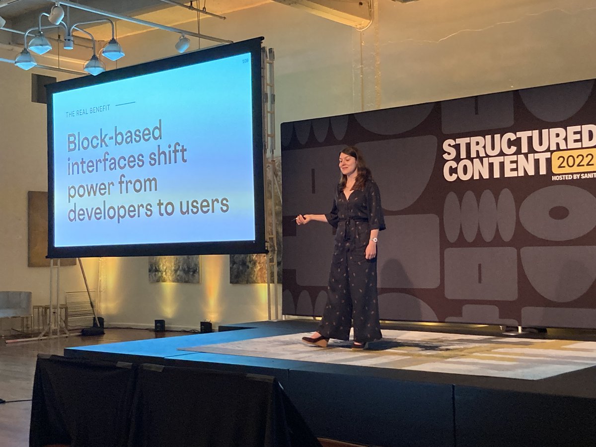 sanity_io's tweet image. “The real benefit of block-based interfaces is they shift power from developers to users.”
– @Mappletons of @hashintel explaining the opportunities and challenges of block content at #StructuredConf22
#structureddata #semanticweb