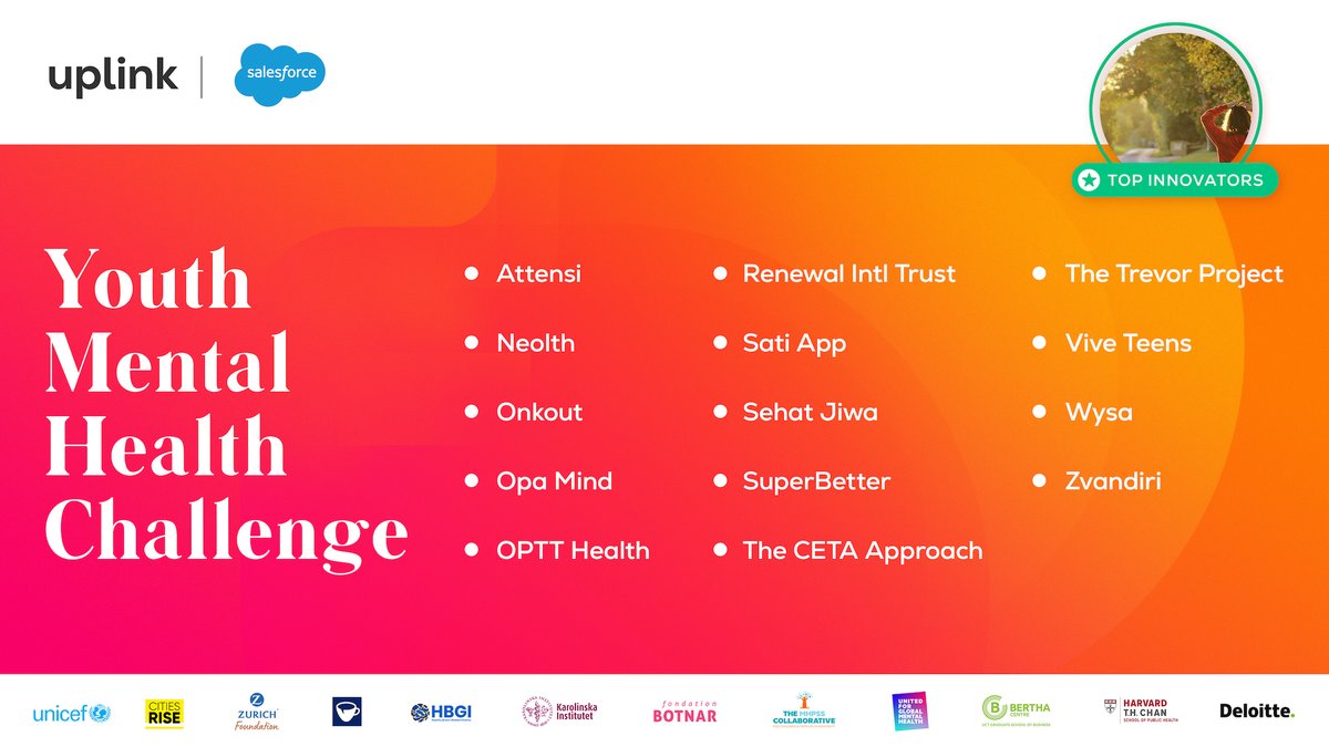 Congrats to the winners of the Youth Mental Health Challenge! These are innovators who are improving access to treatment & empowering young people around the world to harness their mental wellbeing. Proud to partner w/@WEFUpLink on this! #youthmentalhealth #OnMyMind