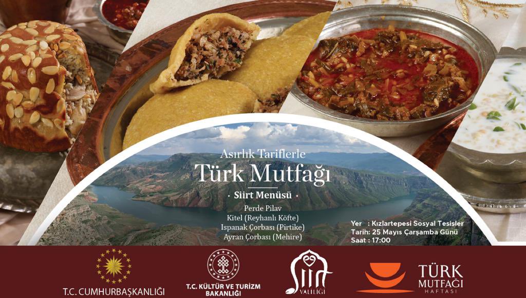 ⏰Saat 17:00 🧭Kızlar Tepesi Yöresel Yemek  İkramlarının yapılacağı Festivale Tüm Halkımız Davetlidir…. #Türkmutfağıhaftası #atıksız #sürdürülebilir #Türkmutfağı #sağlıklı  #geleneksel #asırlıktariflerleturkmutfağı #perdepilav  #turkishcuisineweek #zerowaste #siirt #büryan