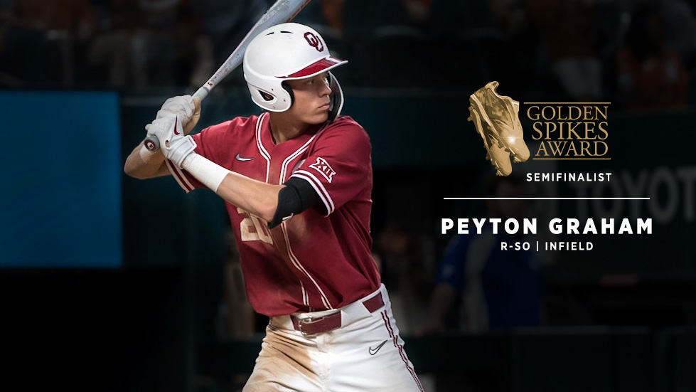 OU_Baseball's tweet photo. 𝐏𝐆 has been named a semifinalist for the Golden Spikes Award!

📝 https://t.co/wY1721EhQ6

@PeytonGraham6
#Sooners | #COMPETE https://t.co/Z1cpI8g57B