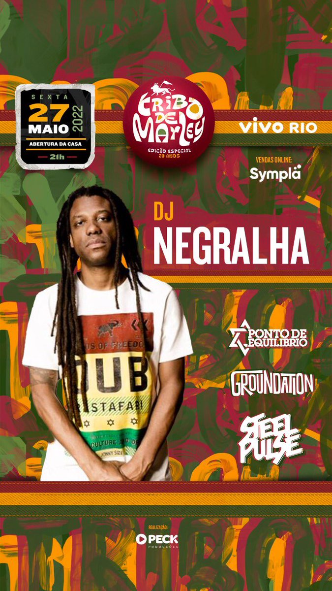 DjNegralha's tweet photo. Sexta 27 maio tem reggae no @vivoriorj 
#tribodemarlei
@PontoOficial @peckproducoes https://t.co/DBQkMEKZAF